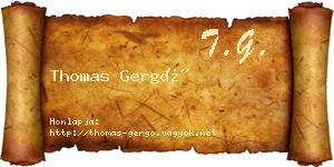 Thomas Gergő névjegykártya